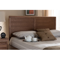 Baxton Studio MG97093-Ash Walnut-HB-King Seren Mid-Century Modern Walnut Brown Finished Wood King Size Headboard